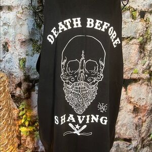 🎽 The Drive Clothing “Death before Shaving” Graphic Men's Tank — Black — Sz XXL